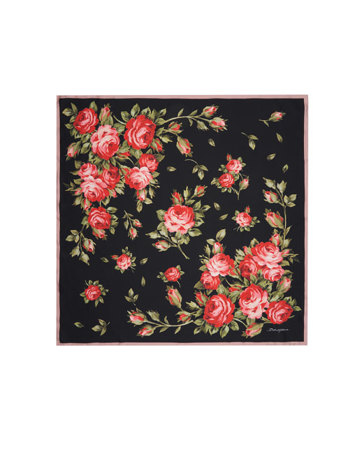 Dolce&Gabbana Платок из шелка в цветочный принт - Артикул: FN090R-GDDPL