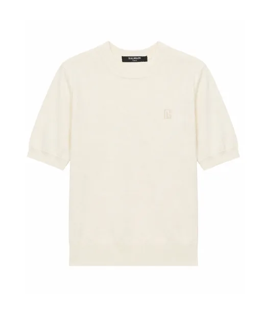 Balmain Футболка з шовку та бавовни - Артикул: GF0ALB30KJ53