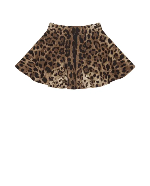 Dolce&Gabbana Дитяча спідниця з леопардовим принтом - Артикул: L5JIB8-HS7LD-B