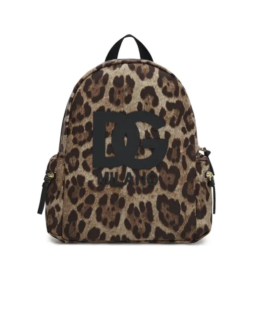 Dolce&Gabbana Дитячий рюкзак з леопардовим принтом - Артикул: EB0206-AJ555