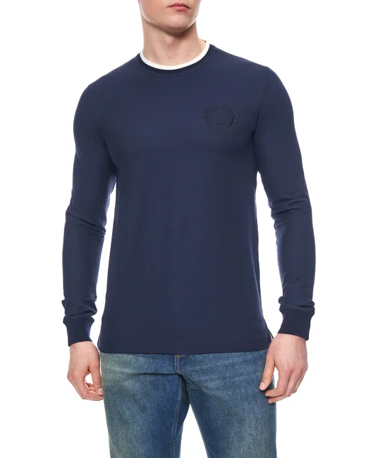 Dolce&Gabbana Лонгслів з вишивкою логотипу - Артикул: G8SW5Z-HU7WZ