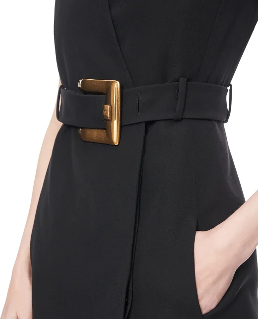 Balmain Сукня міні Grain de Poudre з поясом - Артикул: GF1R5168WC09