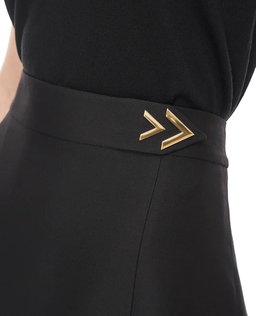 Valentino Юбка VGold Crepe Couture из шерсти и шелка - Артикул: 9B3RAFD51CF