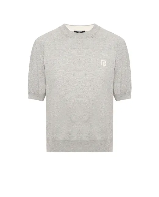 Balmain Футболка з шовку та бавовни - Артикул: GF0ALB30KJ53