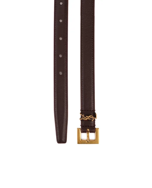 Saint Laurent Кожаный ремень Monogram narrow - Артикул: 554465-BOO0W
