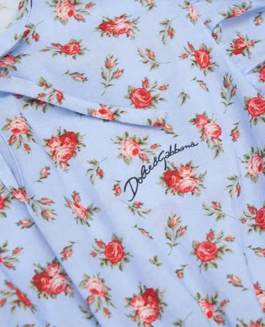 Dolce&Gabbana Детское платье из муслина в цветочном принте - Артикул: L54DR7-HS5UP-B