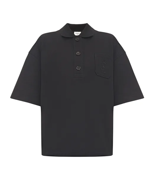 Saint Laurent Поло із вишивкою Cassandre - Артикул: 848941-Y38BN