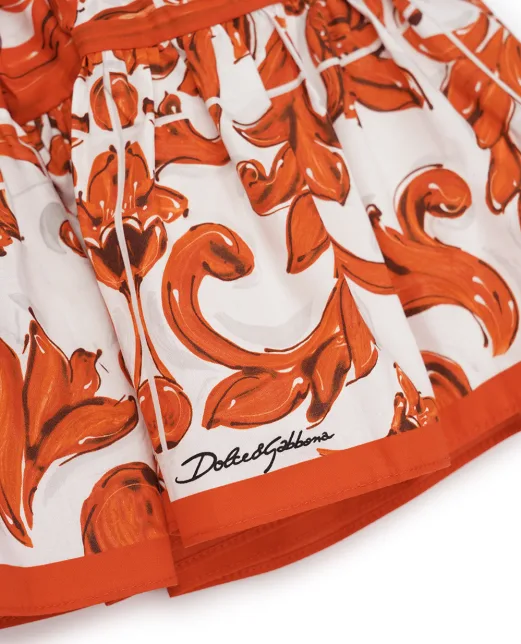 Dolce&Gabbana Дитяча спідниця з принтом Майоліка - Артикул: L54I49-G7P4N-S