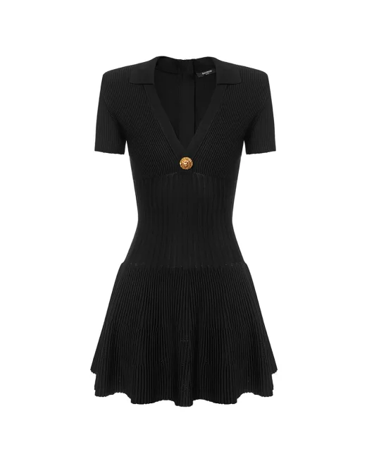 Balmain Коротка розкльошена сукня - Артикул: GF1R7153KJ30