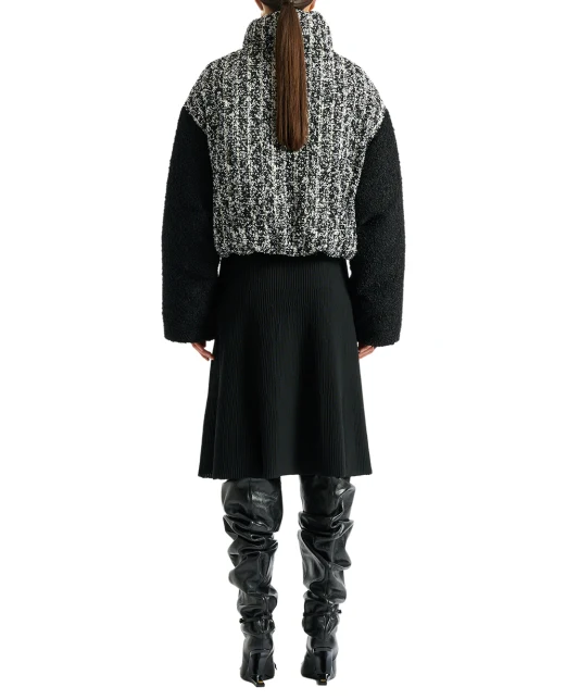 Balmain Пуховик із твіду з вовною - Артикул: HF1TP140MI65