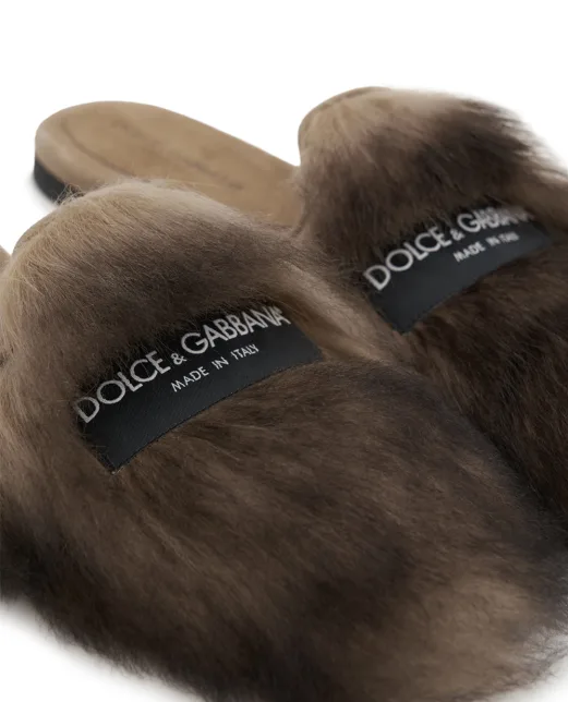 Dolce&Gabbana Шльопанці з овчини та замші - Артикул: CI0224-A9Y93