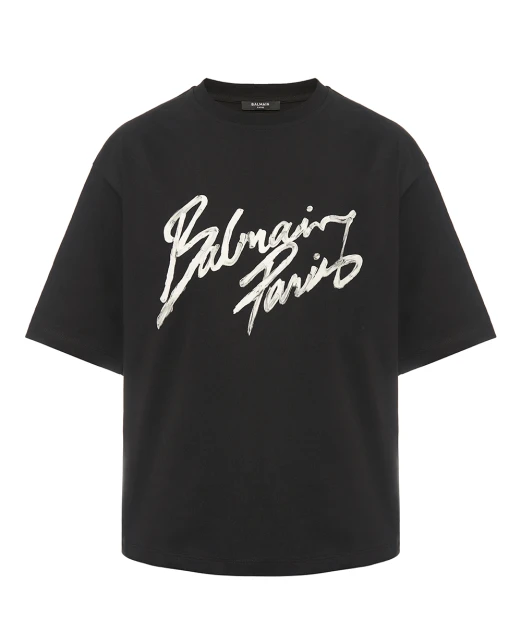 Balmain Вільна футболка з принтом Balmain Paris Brush - Артикул: GF1EG110BD41