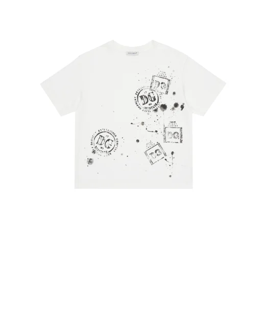 Dolce&Gabbana Детская футболка с принтом - Артикул: L4JTHV-G7PZC-S