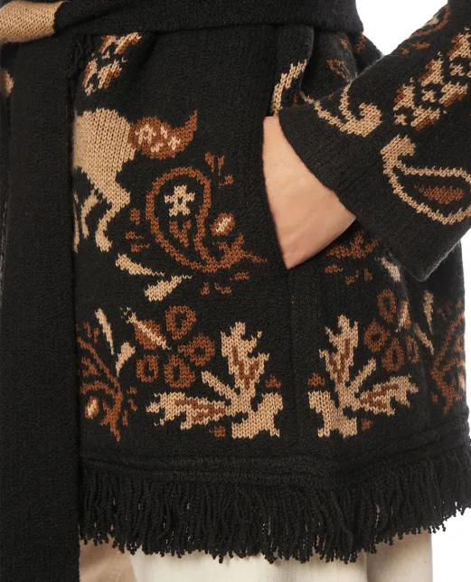 Alanui Кардиган Island Roots Foulard з кашеміру, вовни та бавовни - Артикул: LWHB064E26KNI0031061