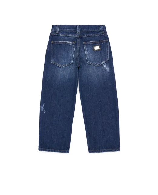 Dolce&Gabbana Детские джинсы с эффектом потертости - Артикул: L42F88-LDD53-B