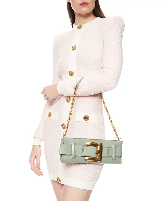 Balmain Сумка-клатч Anthem из телячьей кожи - Артикул: GN0LB024LSAX