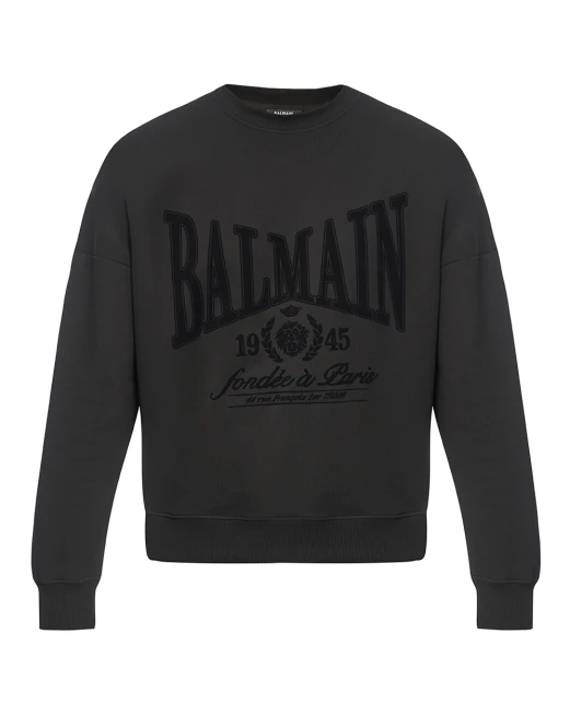 Balmain Свитшот с бархатным логотипом - Артикул: GH1JS191GF46