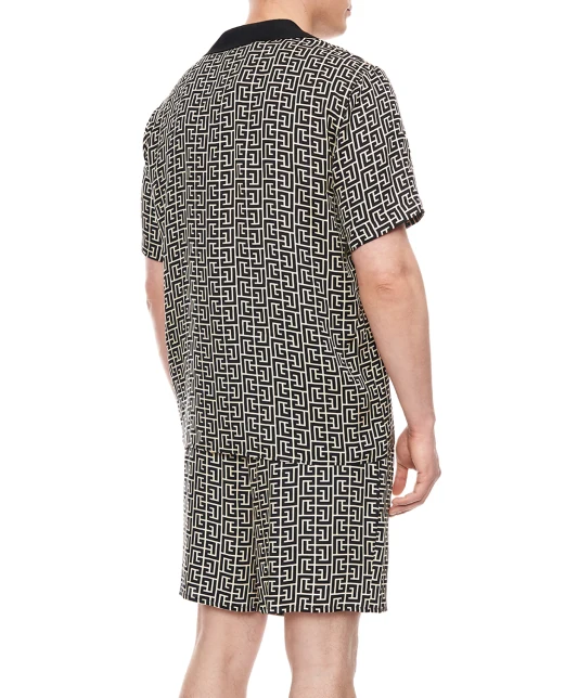 Balmain Рубашка в принт монограмма PB - Артикул: GH1HN133VI36