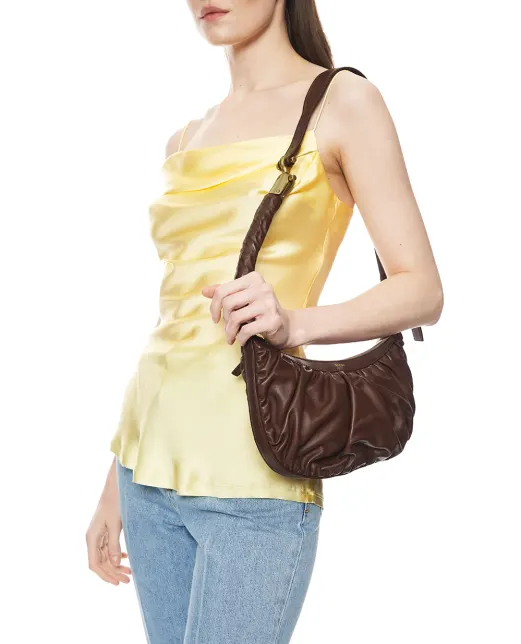 Balmain Сумка-хобо Ébène з телячої шкіри - Артикул: GN0BT048LSXP