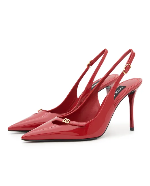 Dolce&Gabbana Туфли-слингбэки из лакированной кожи - Артикул: CG1063-A1471