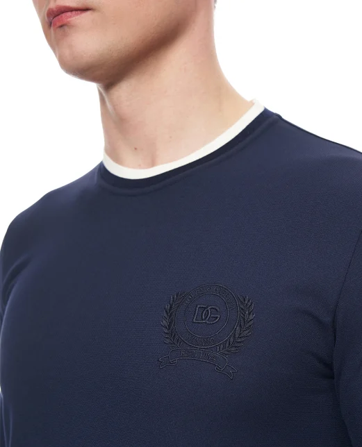 Dolce&Gabbana Лонгслів з вишивкою логотипу - Артикул: G8SW5Z-HU7WZ
