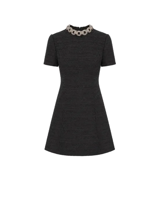 Valentino Платье из твида с вышивкой - Артикул: 9B3VAKH1A99