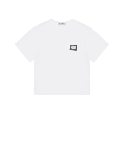 Dolce&Gabbana Детская футболка с логотипом - Артикул: L4JT7T-G7P1T-S