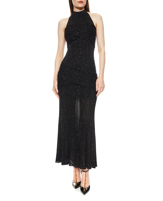 Balmain Сукня з паєтками з відкритою спиною - Артикул: HF1RPB85KK09