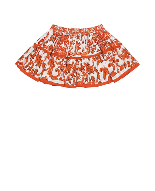 Dolce&Gabbana Дитяча спідниця з принтом Майоліка - Артикул: L54I49-G7P4N-S
