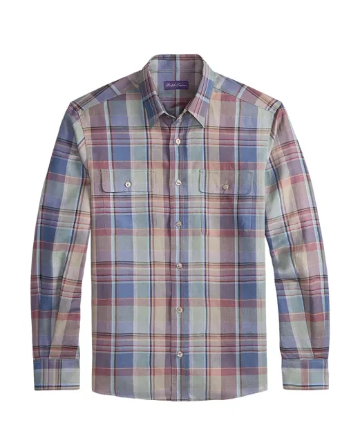 Ralph Lauren Purple Label Рубашка из шелка и льна - Артикул: 790P05946001