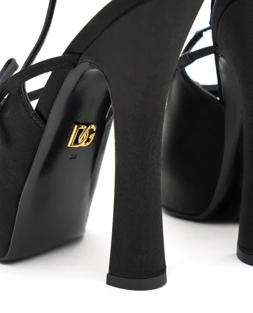 Dolce&Gabbana Слінгбеки з атласу - Артикул: CG0930-AE547