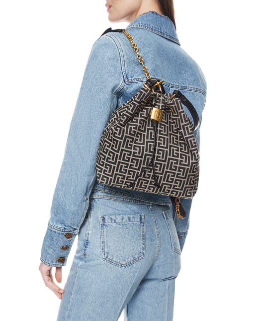 Balmain Рюкзак Pulse з монограмою та жакардовим візерунком - Артикул: GN1GE036TJTE