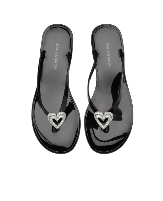 Mach&Mach Шльопанці Double Heart - Артикул: SS26-S0888-05-GUM-BLK