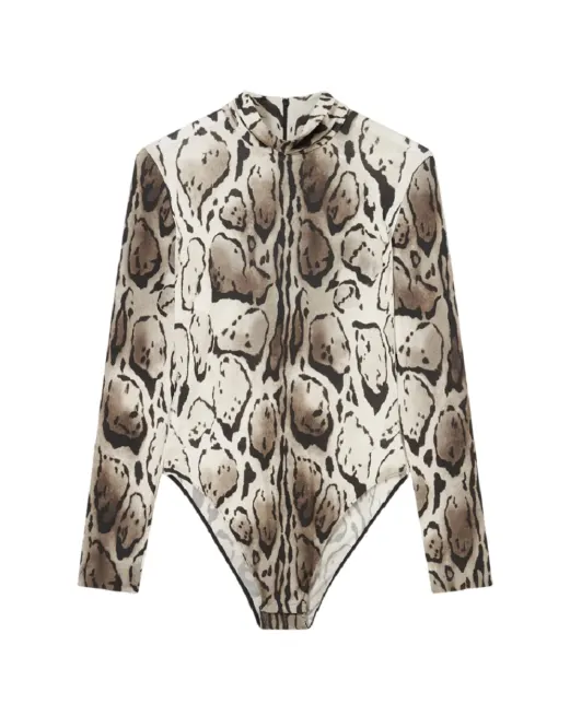 Stella McCartney Боди с высоким воротником и принтом - Артикул: 6T02793HS320