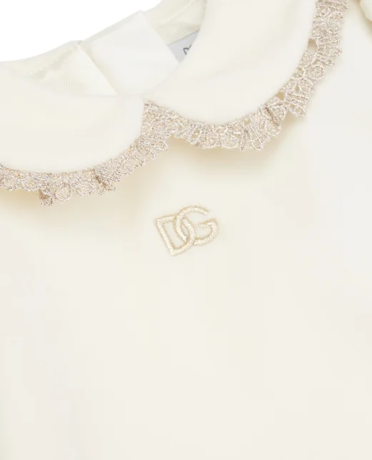 Dolce&Gabbana Детское платье из гладкого бархата с трусиками-кюлотами - Артикул: L24DM2-FUVJY