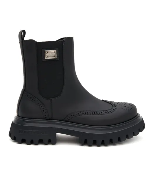 Dolce&Gabbana Детские кожаные ботильоны Beatles - Артикул: DA5295-A6379-L