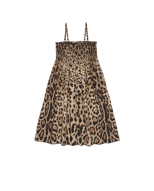 Dolce&Gabbana Детское платье с леопардовым принтом - Артикул: L53DM9-HS5E3-B