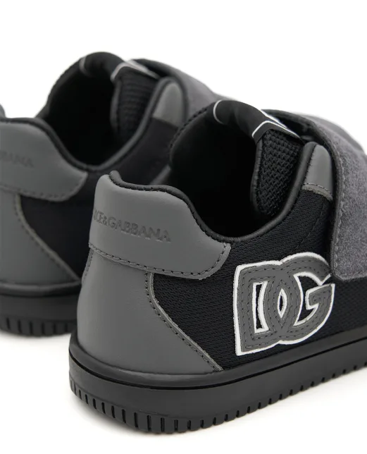 Dolce&Gabbana Детские комбинированные кроссовки с монограммой DG	 - Артикул: DN0205-AW506