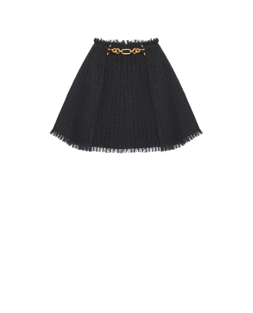 Balmain Плісирована спідниця з твіду - Артикул: GF1LBB34XL81