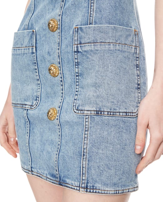 Balmain Сукня міні джинсова - Артикул: GF1R2531DG11
