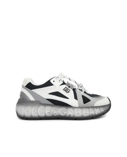 Dolce&Gabbana Детские кроссовки DG Bounce 12 из нейлона и телячьей кожи - Артикул: DA5290-AX260-L