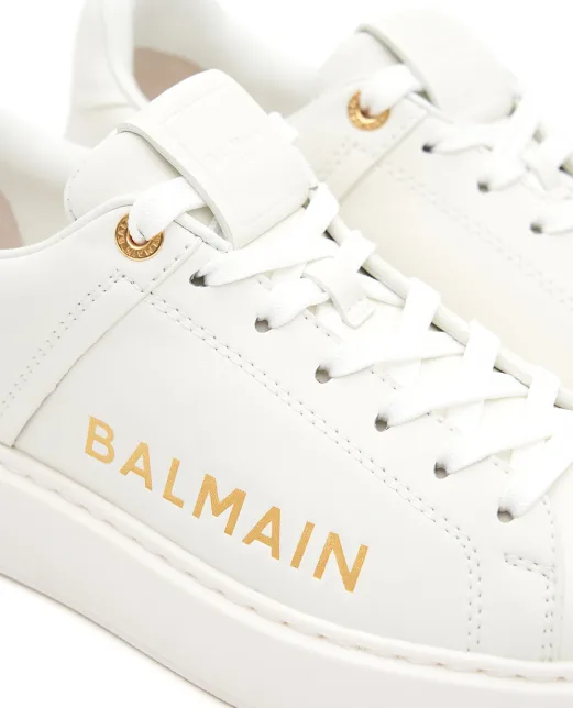 Balmain Кросівки B-Court із телячої шкіри з принтом - Артикул: GN1VI690LSBG