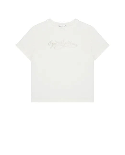 Dolce&Gabbana Дитяча футболка з вишивкою - Артикул: L5JTNK-G7PYF-S