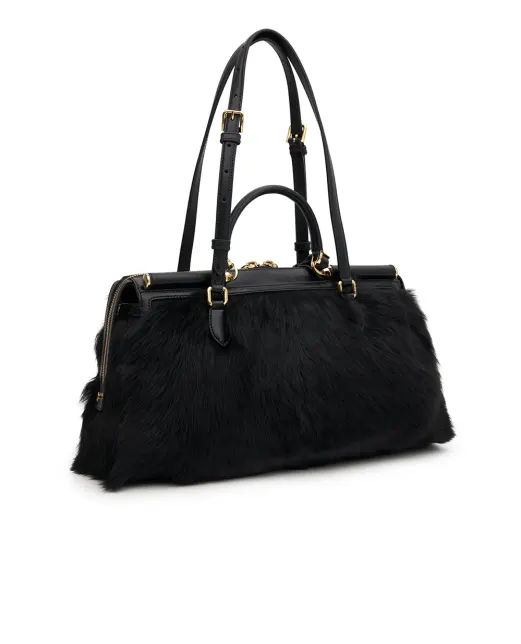 Dolce&Gabbana Сумка-тоут Vittoria из телячьей кожи и меха овчины - Артикул: BB7844-AX911