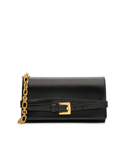 Balmain Клатч Shuffle из телячьей кожи - Артикул: GN1ON259LMTE
