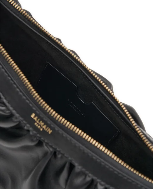 Balmain Сумка-хобо Ébène з телячої шкіри - Артикул: GN0BT048LPGN