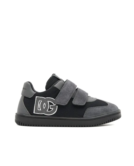 Dolce&Gabbana Детские комбинированные кроссовки с монограммой DG	 - Артикул: DN0205-AW506