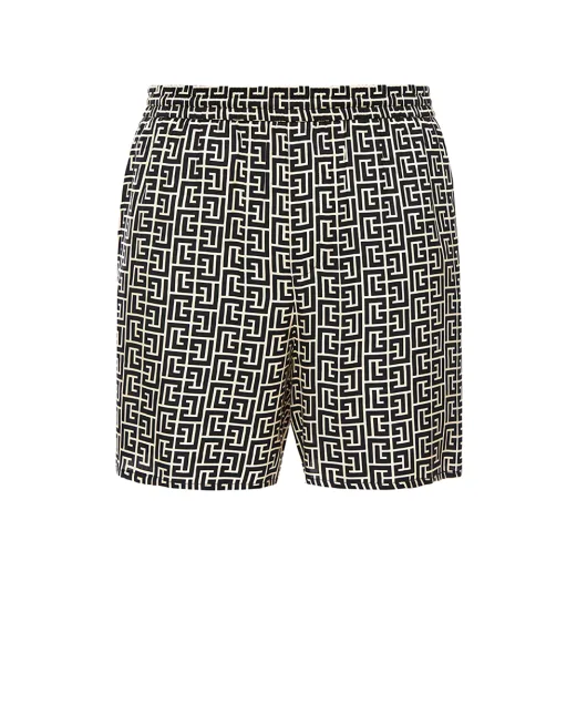 Balmain Шорты в принт монограммы PB - Артикул: GH1PA172VI36