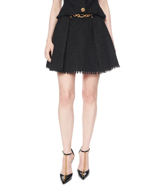 Balmain Плісирована спідниця з твіду - Артикул: GF1LBB34XL81